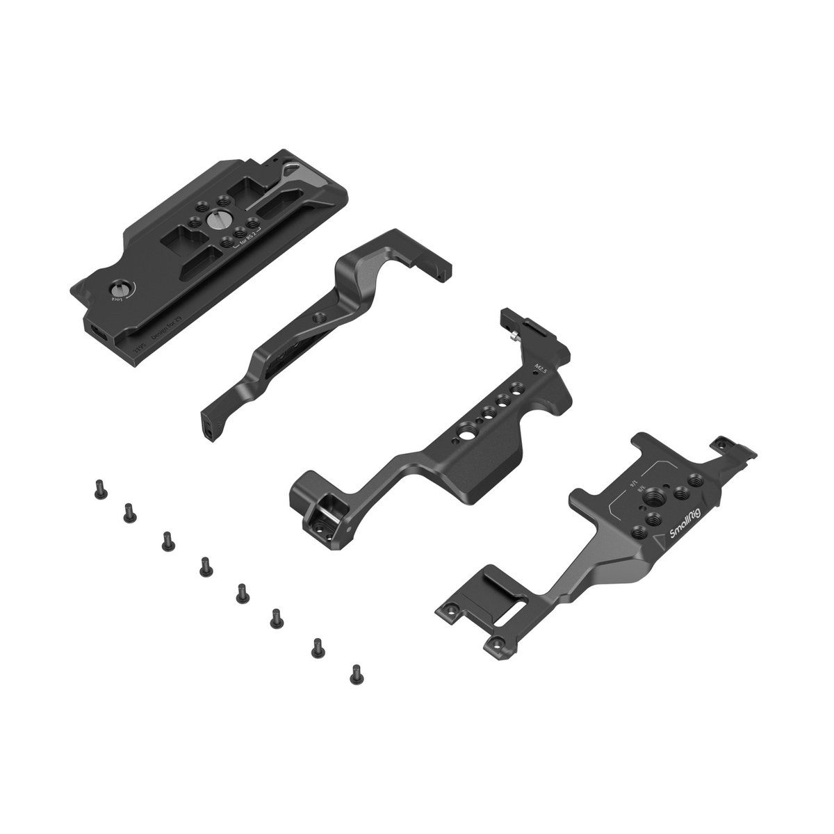 SmallRig 3195 Cage für Nikon Z9 - Lieferumfang des Kamerakäfig-Kits mit Basisteil, Kamerakäfigteilen und Schrauben auf weißem Hintergrund