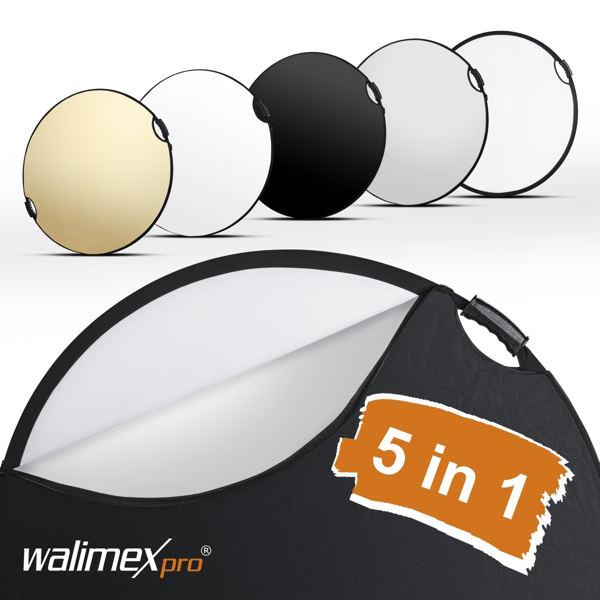 Walimex pro 5in1 Faltreflektor wavy comfort Ø56cm