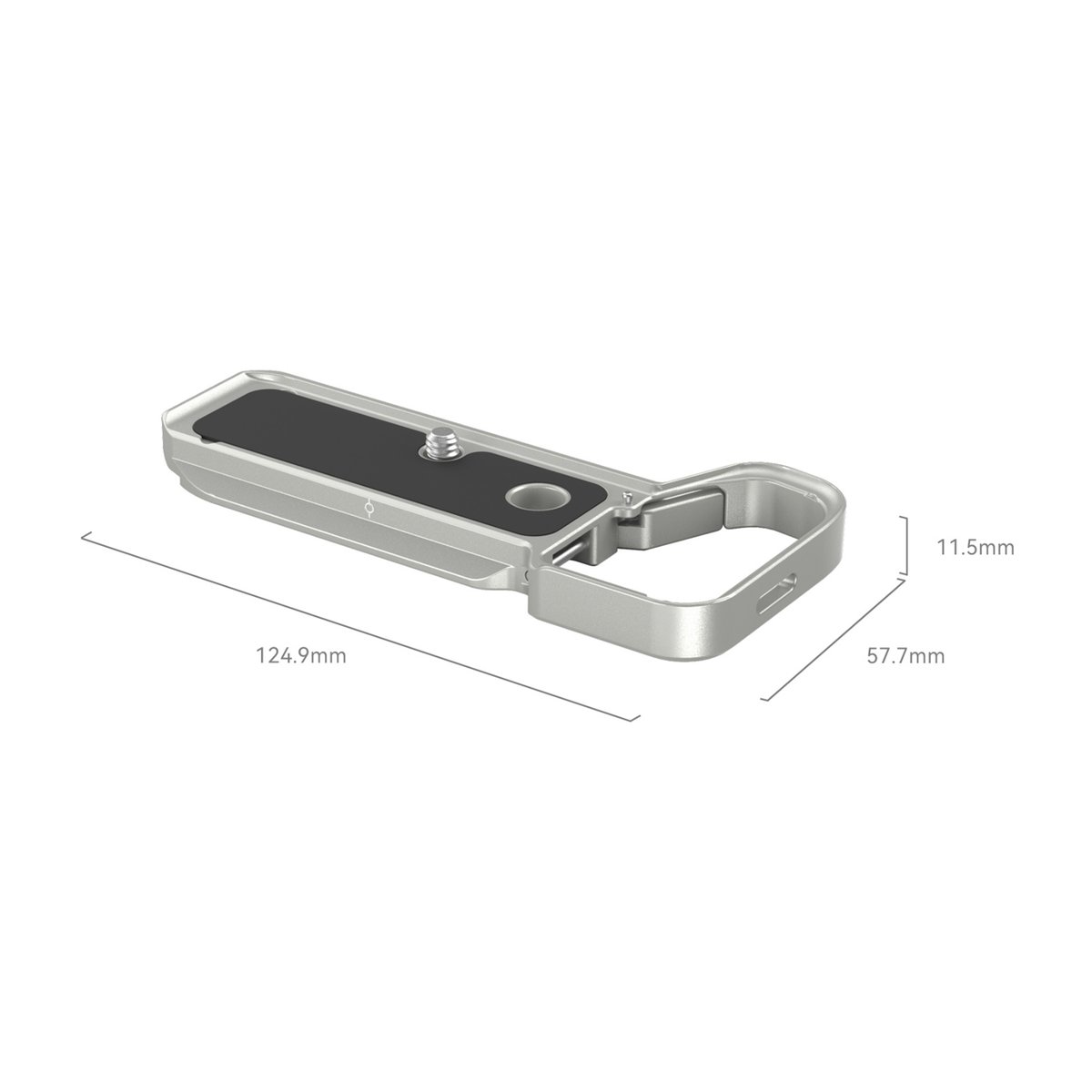SmallRig 4439 Bottom Mount Plate für Sony Alpha 7C II / Alpha 7CR (silver) - Maßansicht der silbernen Kameraplatte