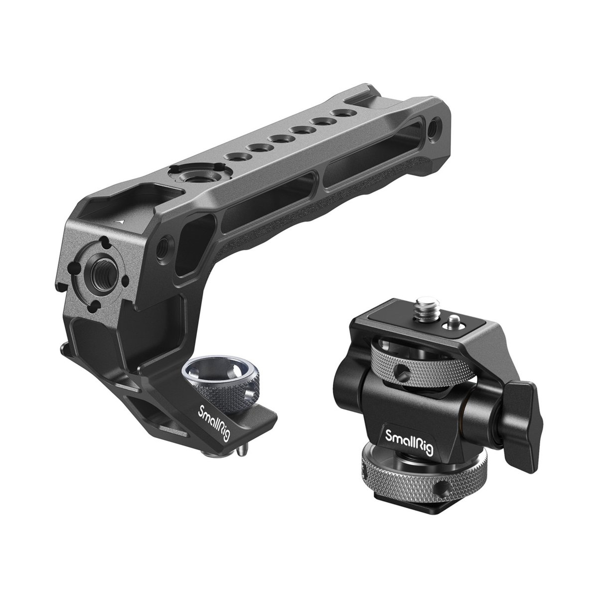 SmallRig 5322 Top Handle with Monitor Support Kit (Compatible with Cold Shoe) - Lieferumfang: SmallRig Top-Handle und Schwenk-Neige-Halterung.