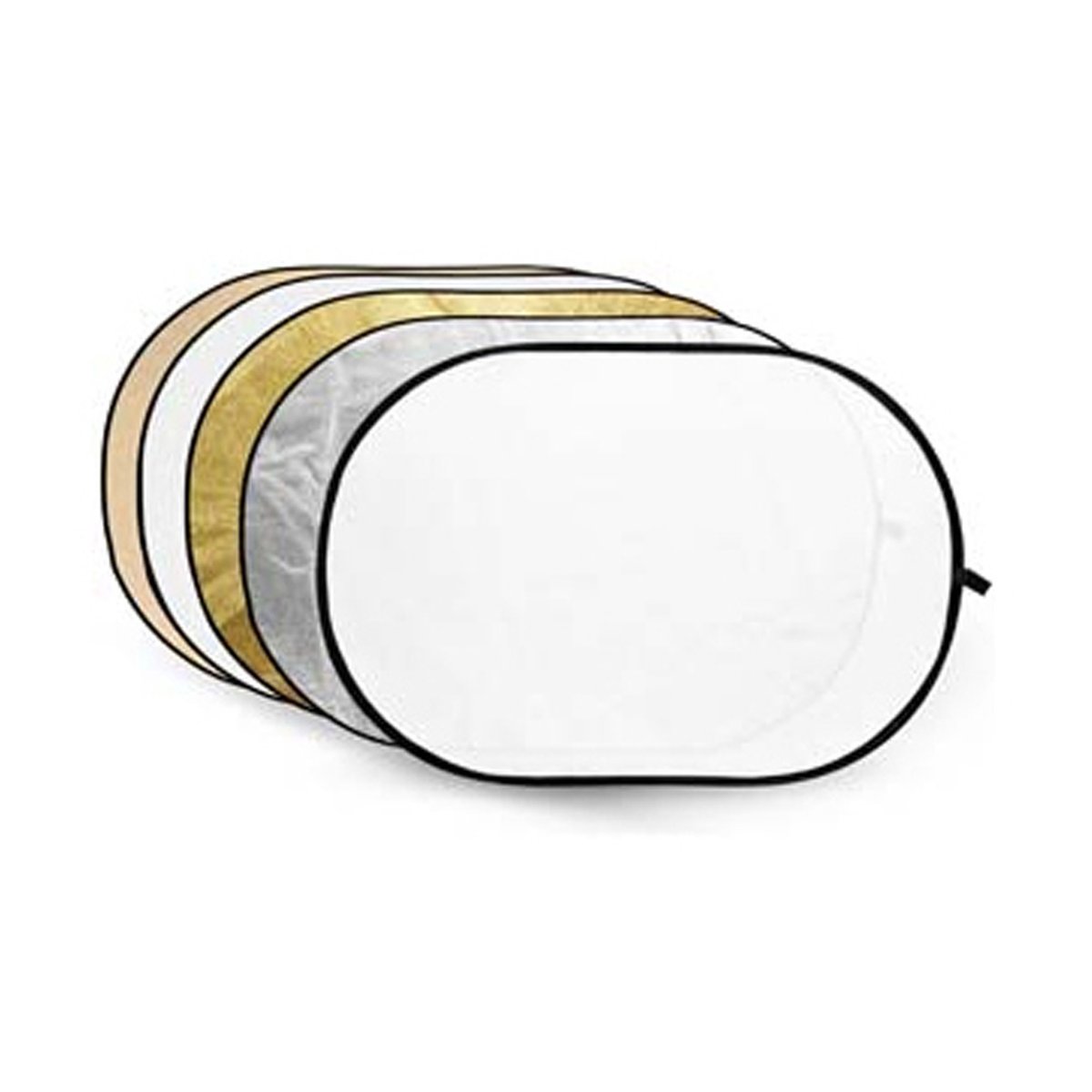 Godox 5-in-1 Gold, Silber, Soft Gold, Weiß, Transparente Reflektorscheibe - 60x90cm - Lieferumfang: Ovale Foto-Reflektoren in Gold, Silber, Weiß und Diffusor