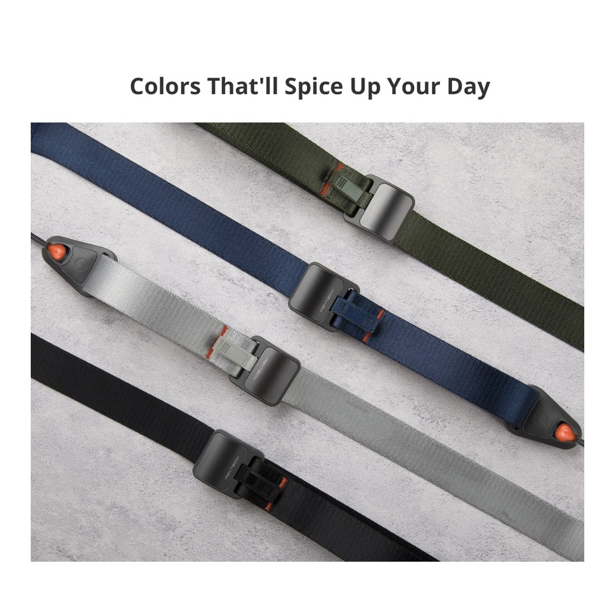 PGYTECH Camera Shoulder Strap(Dark Blue) - Farbübersicht der Kameragurte: Olivgrün, Marineblau, Hellgrau, Schwarz