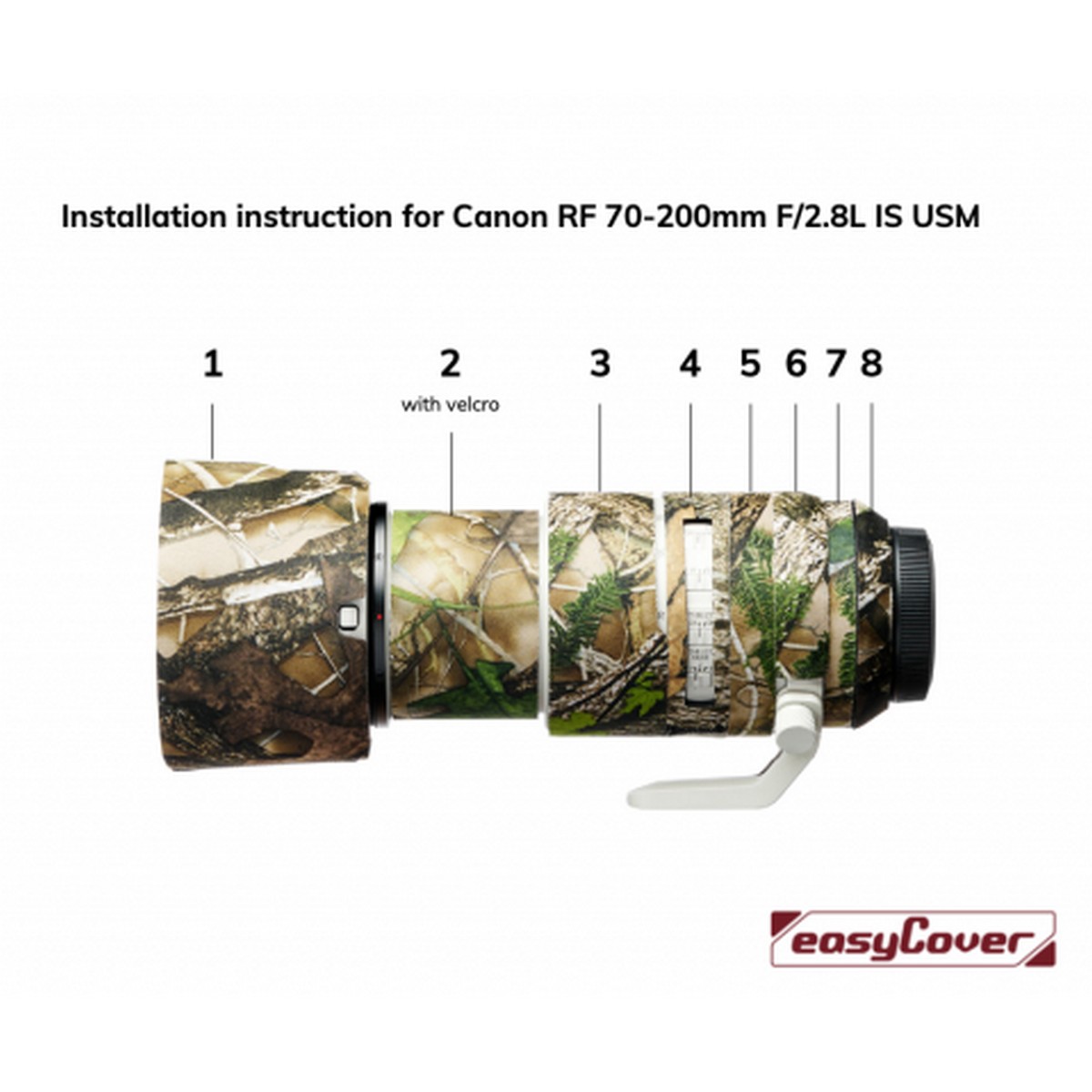 Easycover Lens Oak Objektivschutz für Canon RF 70-200 mm 1:2.8L IS USM Forest Camouflage