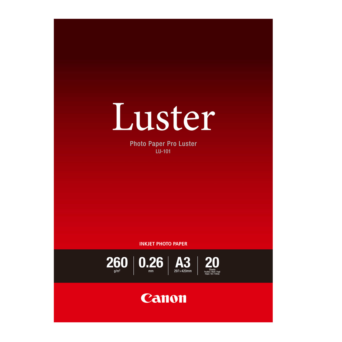 Canon LU-101 PRO-Fotopapier Luster A3, 20 Blatt 260g/m² 