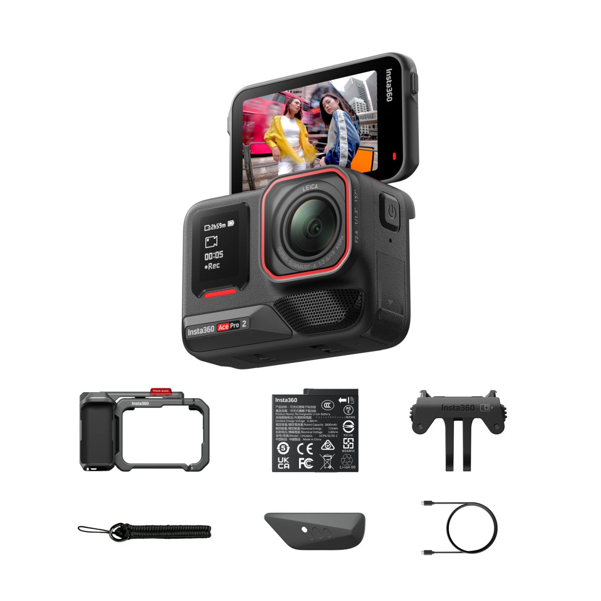 Insta360 Ace Pro 2 Single Battery Xplorer-Bundle Grau 