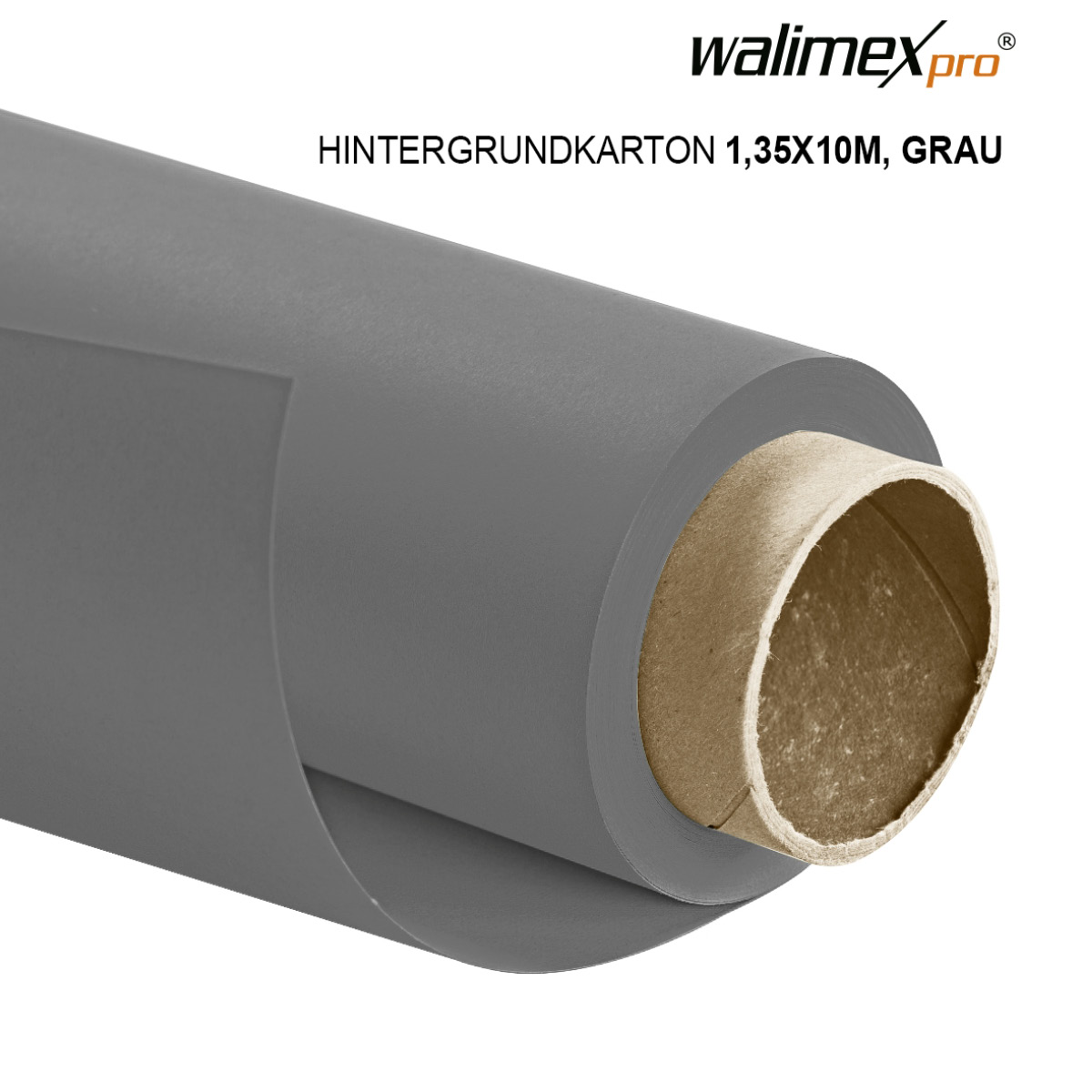 Walimex pro Hintergrundkarton 1,35 x 10m, grau