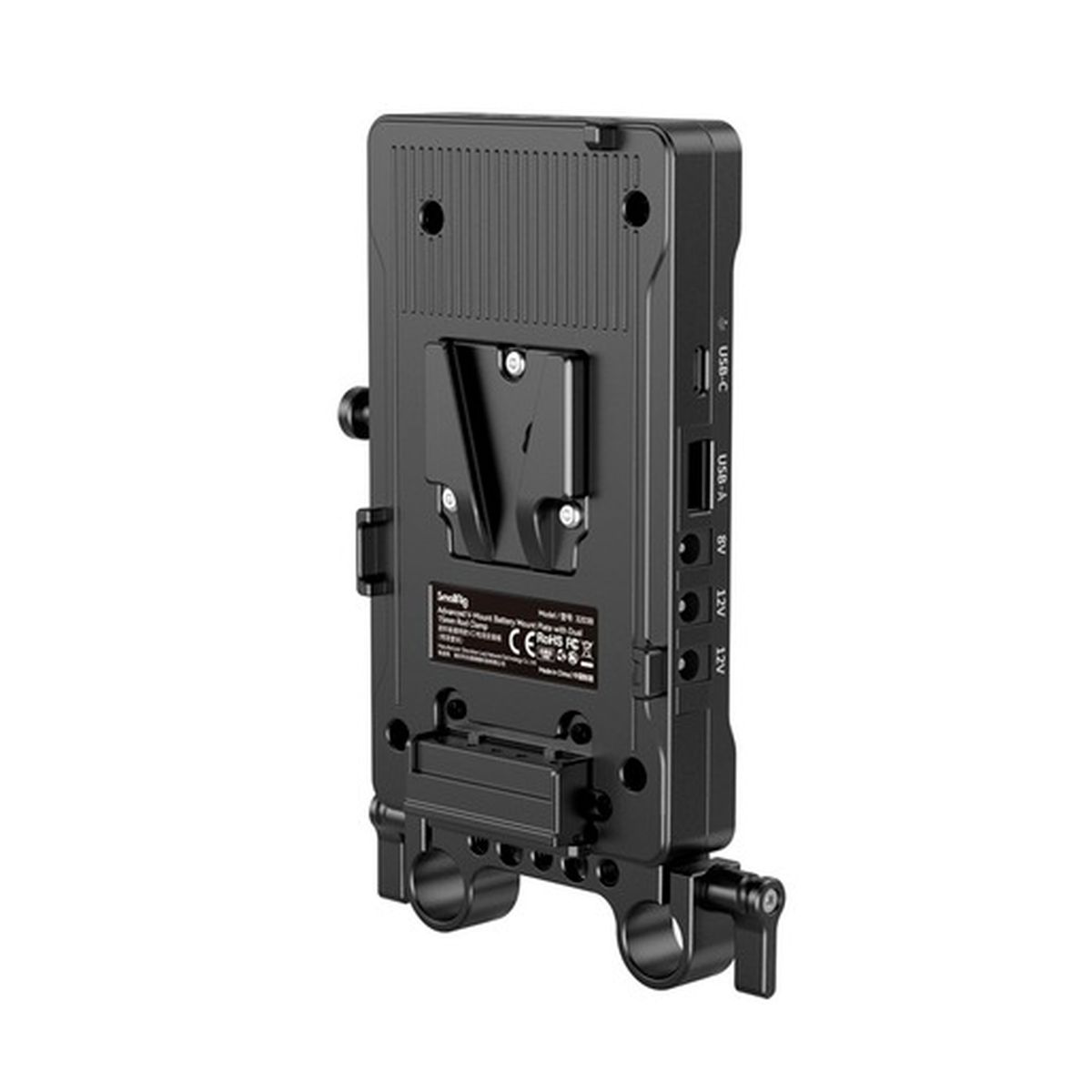 SmallRig 3203B V-Mount-Akkuadapterplatte mit doppelter 15mm Stangenklemme