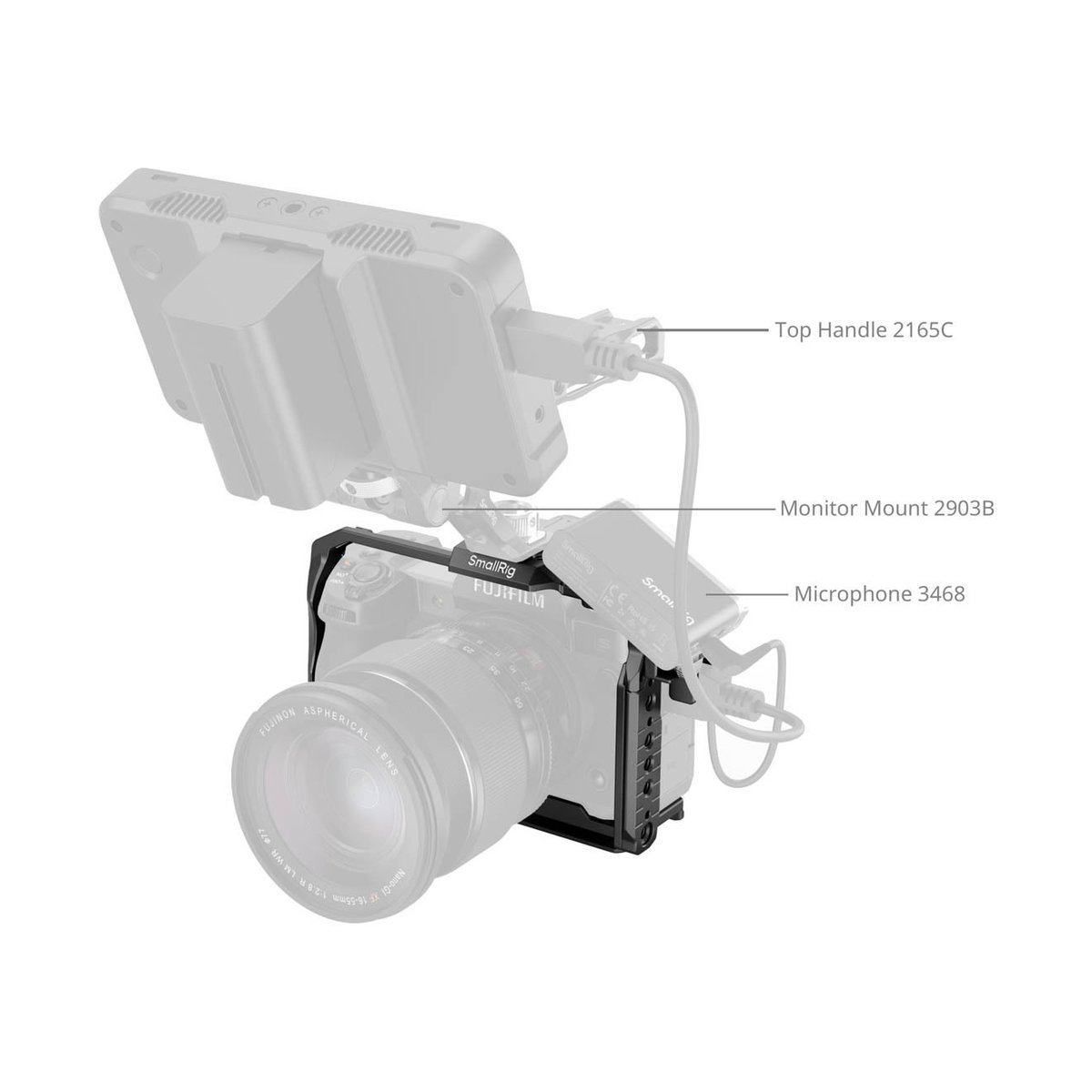 SmallRig 3934B Cage für Fujifilm X-H2S - Anwendungsbeispiel: SmallRig Kamerakäfig-Rig für Fujifilm Kamera mit Top Handle, Monitorhalterung und Mikrofon, beschriftet. SmallRig 3934B Cage für Fujifilm X-H2S - Anwendungsbeispiel: SmallRig Kamerakäfig-Rig für Fujifilm Kamera mit Top Handle, Monitorhalterung und Mikrofon, beschriftet.